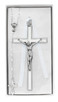 (CBS3) WHITE ENAMELED CRUCIFIX