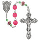 (R704DF) PINK & CERAMIC BEAD FLOWER ROS
