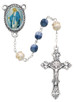 (364X) 6MM BLUE/PEARL ROSARY