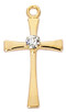 (J9208) 16-18" CH G/SS CRYSTAL CROSS