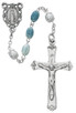 (R717F) OVAL BLUE SWIRL ROSARY