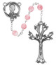 (995DF) 7MM ROSE GLASS DOGWOOD ROSARY