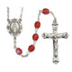 (875L-RUF) SS 6MM RUBY/JULY ROSARY