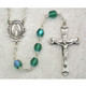 (875L-EMF) SS 6MM EMERALD/MAY ROSARY