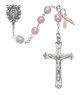 (791SF) 7MM PINK PEARL CANCER ROSARY