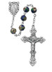 (766SF) 7MM BLUE REAL CLOISONNE ROSARY