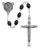(137D-BKF) 6X8MM BLACK WOOD OVAL ROSARY
