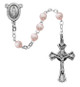 (201D-PKG) 3MM PINK GLASS ROSARY