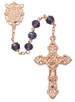 (P387X) 8MM AMETHYST ROSE GOLD ROSARY