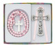 (BS64) GIRL'S PINK CROSS CRIB MEDAL 