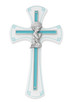 (73-10) 7" BOY CROSS ON WHITE WOOD