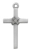 (D8018C) PEWTER CROSS/ROPE 18" CHAIN