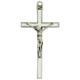 (73-37) 5" WHITE ENAMEL SILVERCRUCIFIX