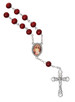 (AR99C) DIVINE MERCY RED AUTO ROSARY