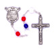 (R787F) RED,WHITE & BLUE POLICE ROSARY