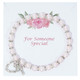 (BR185C) PINK PEARL CRYSTAL STRETCH BRA