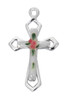 (L9240) 16-18"CH SS CLOISONNE CROSS