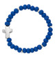 (B1006C) BABY BLUE WOOD STRETCH BRACELE
