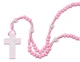 (P564R) KID'S PINK WOOD ROSARY BOXED