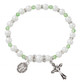 (B207) PERIDOT STRETCH ROSRY BRACELET