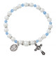 (B211C) ZIRCON STRETCH ROSARY BRACELET