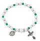 (B204C) EMERALD STRTCH ROSARY BRACELET
