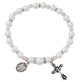 (B209C) ROSE STRETCH ROSARY BRACELET