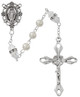 (R917CRC) 6MM PEARL, CRYSTAL ROSARY