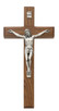 (80-02) 8" BEVELED WALNUT CRUCIFIX