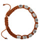 (B1123C) BROWN CORDED ST PIO BRACELET