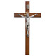 (80-162) 10"CHERRY WOOD CRUCIFIX SILVER