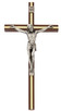 (80-40) 10" WALNUT W/SILVER CRUCIFIX