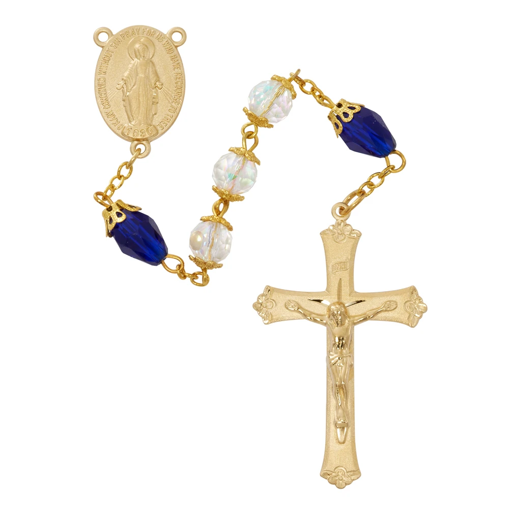 14K Gold/Sterling Center and Crucifix Rosaries