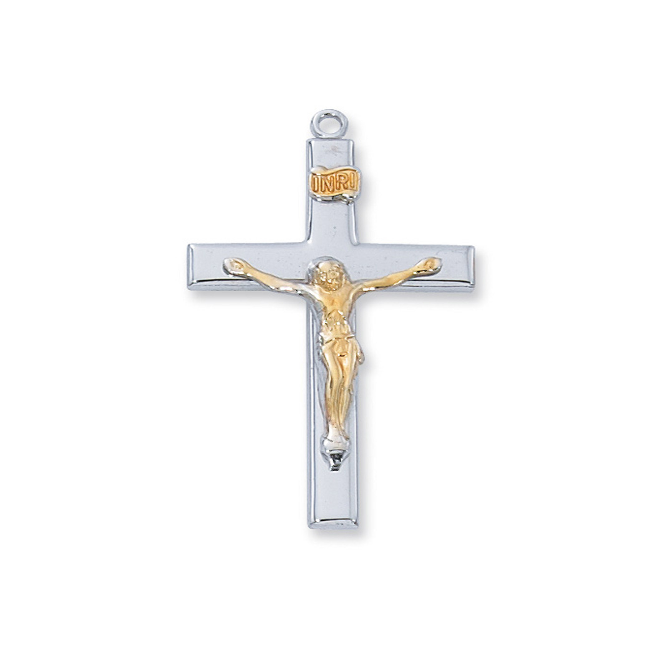 Rhodium Over Pewter Crucifixes