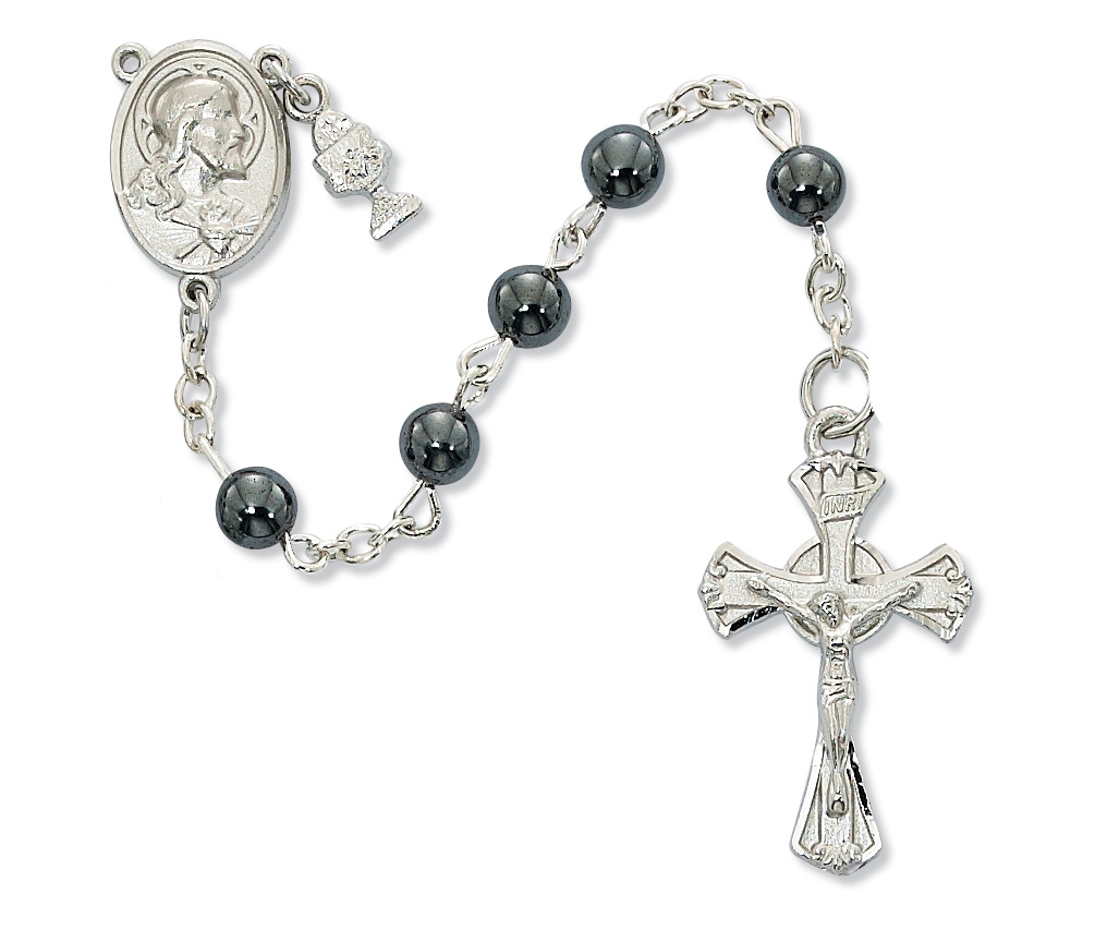 Rhodium Crucifix & Center Rosaries