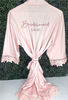 personalised baby pink silk robe for bridesmaid/maid of honour Ireland personalised baby pink silk robe for bridesmaid/maid of honour Ireland