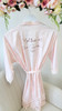 Personalised Silk Robe with lace trim - Baby Pink Personalised Silk Robe with lace trim - Baby Pink