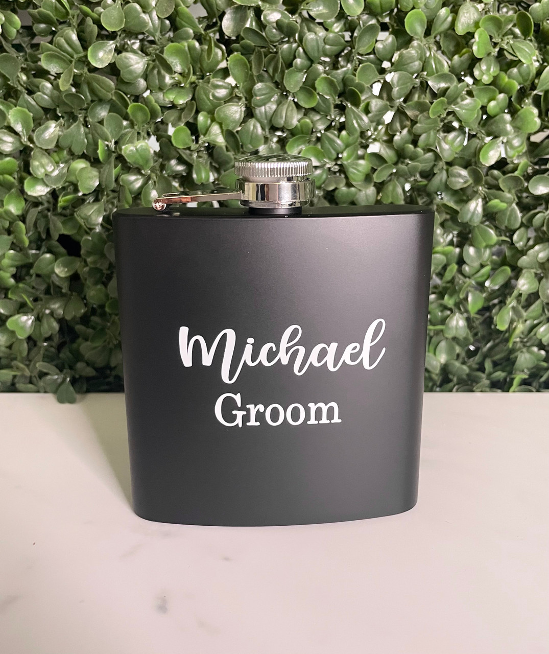 Personalised Engraved Hip Flask Custom 6oz Hipflask Wedding Gift