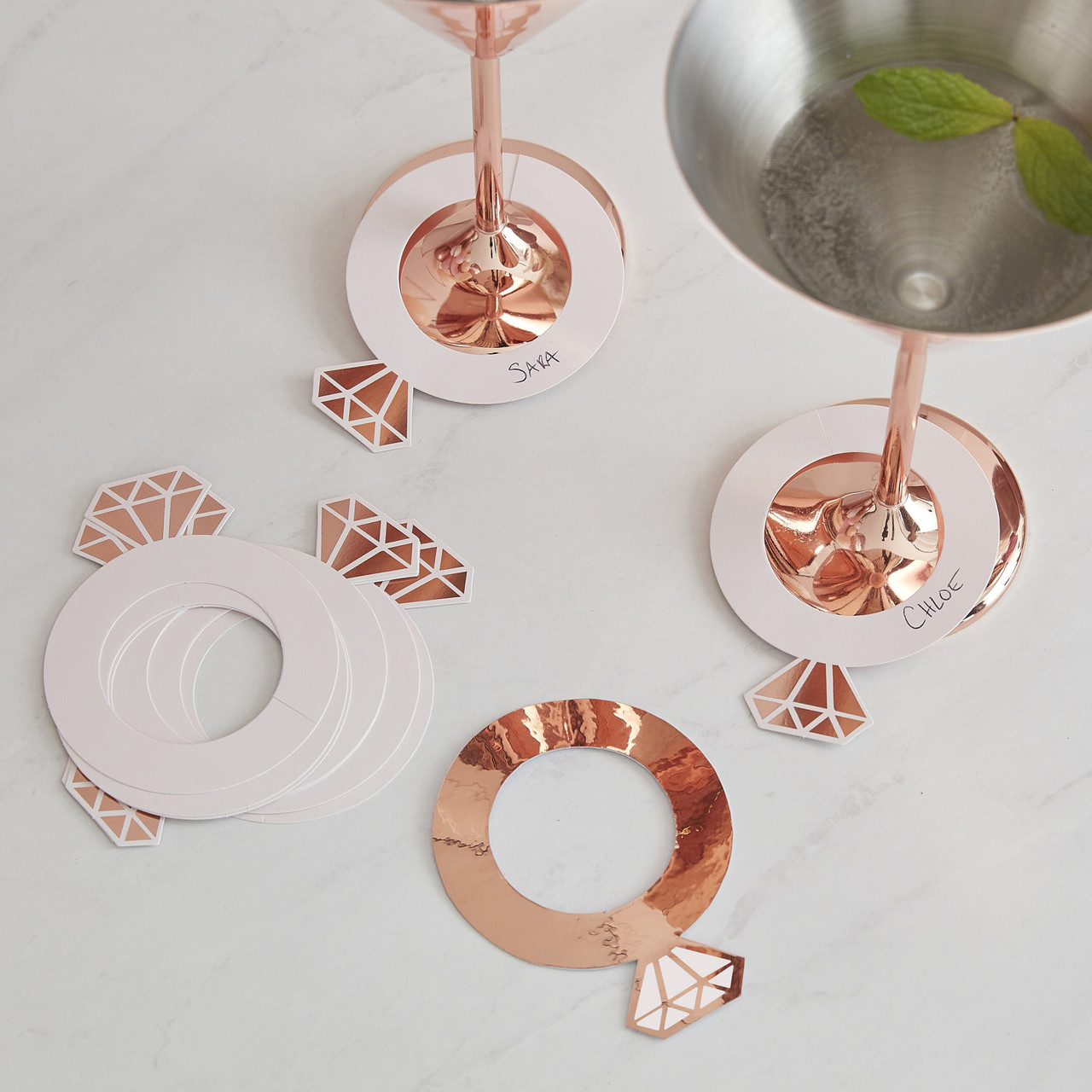 Champagne Stand Wall Drink Holder Rose Gold and Blush Pink Prosecco Flute  Glass Drink Display Birthday Girls Night Out Party Decor 