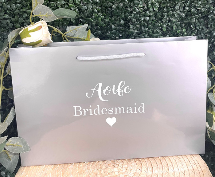 Personalised Bridal Bag - Large Silver