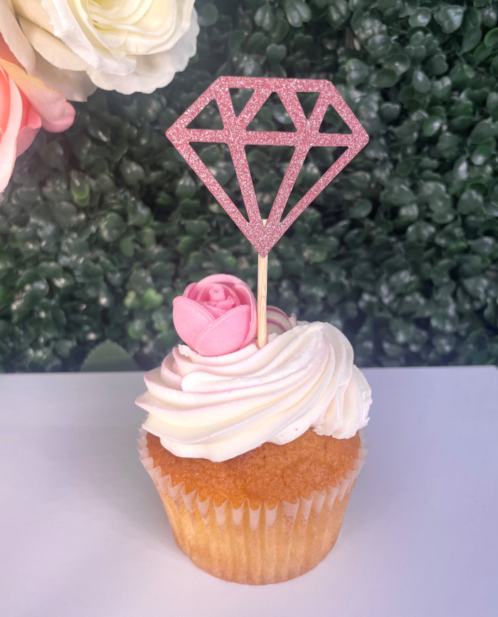 Rosegold Diamond Ring Cupcake Toppers