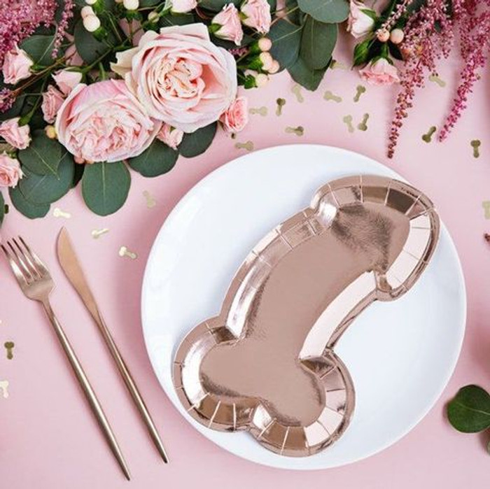 Same Penis Paper Plates Rosegold ( 6 Per Pack)