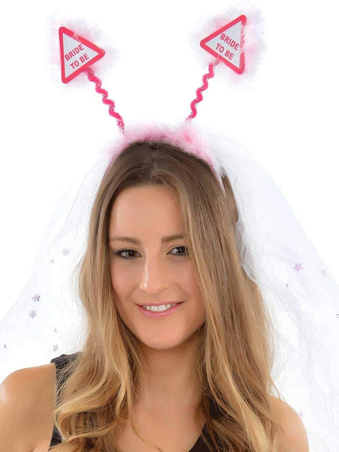 Bride to be head boppers with veil