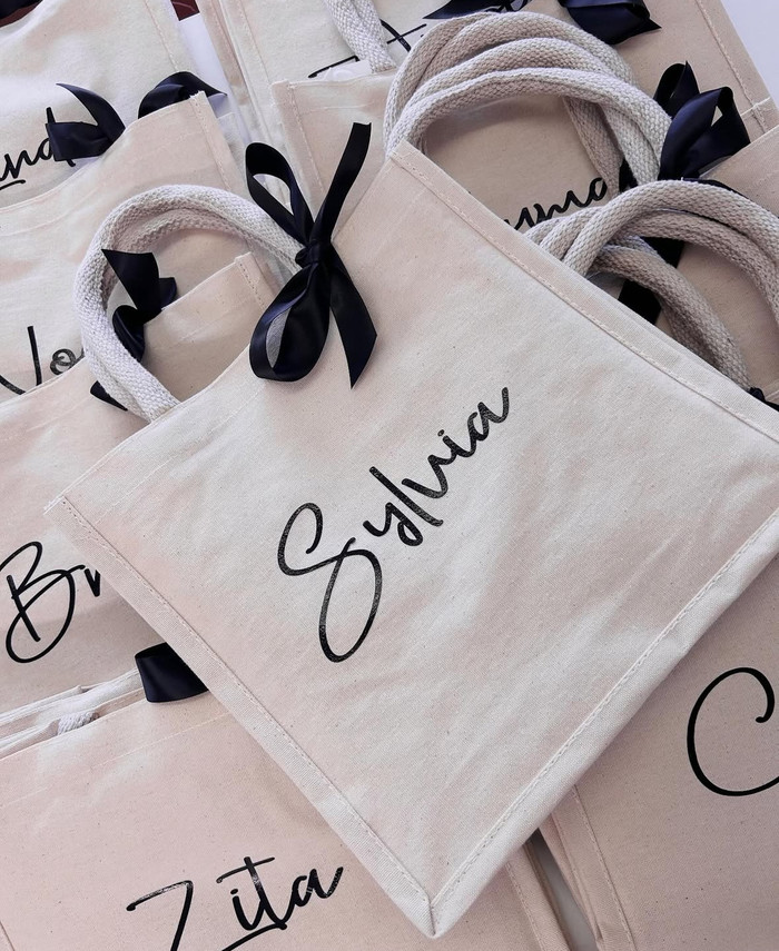 Personalised Tote Bag with Ribbon Personalised Tote Bag with Ribbon