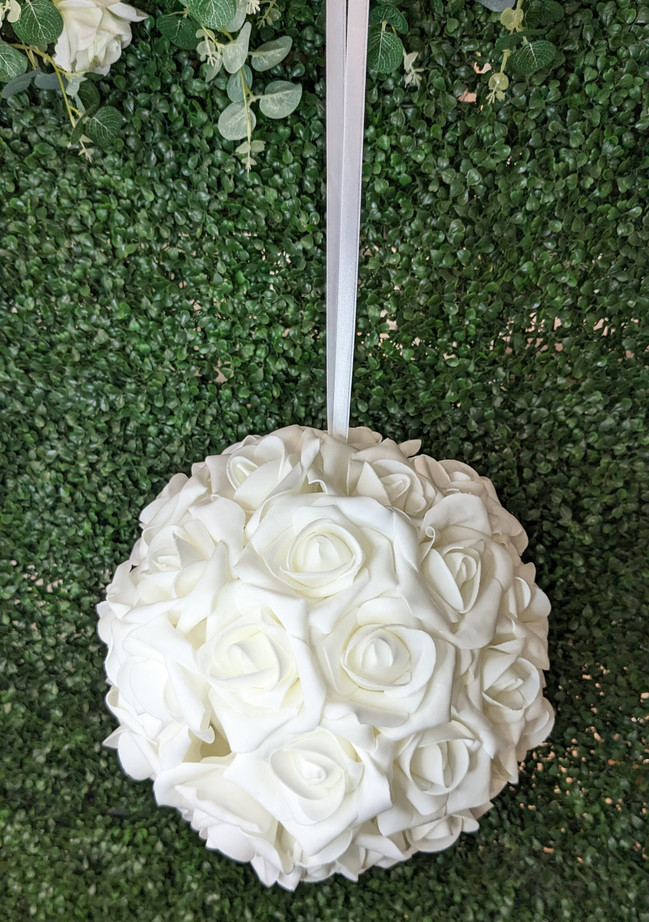 White Hanging Flower Ball