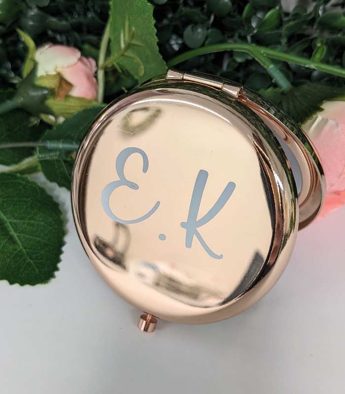Personalised Compact Mirror - Rose Gold