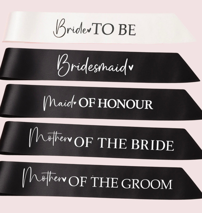 Sashes Black and White Hearts Sashes Black and White Hearts