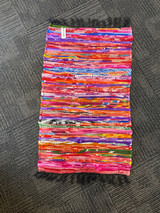 Rainbow Handmade Rag Rug – 50 cm × 80 cm Colourful Recycled Fabric Floor Rug Rainbow Handmade Rag Rug – 50 cm × 80 cm Colourful Recycled Fabric Floor Rug