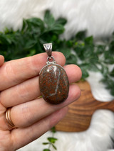 Australian Jasper with Pyrite Pendant – Strength, Protection & Grounding (Sterling Silver)