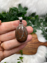 Australian Jasper with Pyrite Pendant – Strength, Protection & Grounding (Sterling Silver) Australian Jasper with Pyrite Pendant – Strength, Protection & Grounding (Sterling Silver)